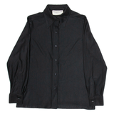 OSCAR DE LA RENTA Womens Plain Shirt Black Nylon Long Sleeve M