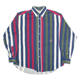 TOMMY HILFIGER Mens Shirt Green Striped Long Sleeve M