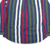 TOMMY HILFIGER Mens Shirt Green Striped Long Sleeve M