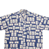 NAUTICA Mens Shirt Blue Crazy Pattern XL