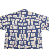 NAUTICA Mens Shirt Blue Crazy Pattern XL