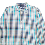 TOMMY HILFIGER Mens Shirt Blue Check Long Sleeve L