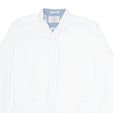 NAUTICA Mens Plain Shirt White Long Sleeve L