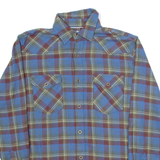 WRANGLER Mens Shirt Blue Check Long Sleeve S