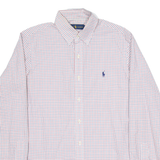 RALPH LAUREN Mens Shirt White Check Long Sleeve M