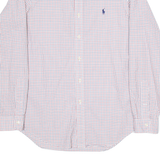 RALPH LAUREN Mens Shirt White Check Long Sleeve M