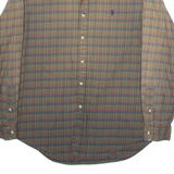 RALPH LAUREN Mens Shirt Green Check Long Sleeve L
