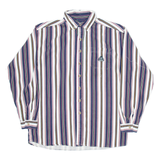 IZOD Mens Shirt White Striped Long Sleeve XL