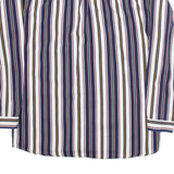 IZOD Mens Shirt White Striped Long Sleeve XL