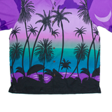 ALVISH Mens Hawaiian Shirt Purple Floral L