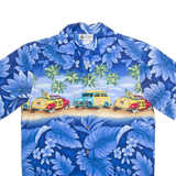 ALOHA REPUBLIC Mens Hawaiian Shirt Blue Floral S