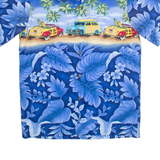 ALOHA REPUBLIC Mens Hawaiian Shirt Blue Floral S
