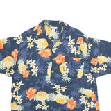 BREAKWATER Mens Hawaiian Shirt Grey Floral M