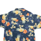BREAKWATER Mens Hawaiian Shirt Grey Floral M