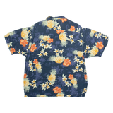 BREAKWATER Mens Hawaiian Shirt Grey Floral M