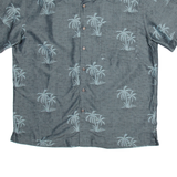 BANANA SPLIT Mens Hawaiian Shirt Grey Viscose Floral L
