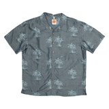 BANANA SPLIT Mens Hawaiian Shirt Grey Viscose Floral L