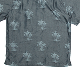 BANANA SPLIT Mens Hawaiian Shirt Grey Viscose Floral L