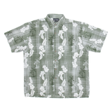 OXIDE Mens Hawaiian Shirt Green Floral S