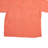 CARIBBEAN Mens Shirt Red Silk Floral L