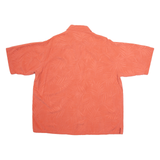 CARIBBEAN Mens Shirt Red Silk Floral L