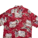 CAMPIA Mens Hawaiian Shirt Red Floral L