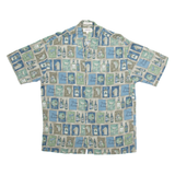 CAMPIA Mens Shirt Grey Crazy Pattern XL