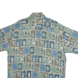 CAMPIA Mens Shirt Grey Crazy Pattern XL