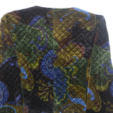 Cropped Womens Blazer Jacket Blue Floral M