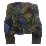 Cropped Womens Blazer Jacket Blue Floral M