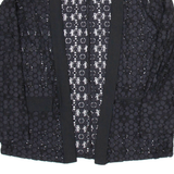 ZARA BASICS Womens Blazer Jacket Black Floral M