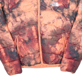 THE NORTH FACE Womens Puffer Coat Orange Crazy Pattern S
