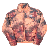 THE NORTH FACE Womens Puffer Coat Orange Crazy Pattern S