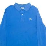 LACOSTE Mens Polo Shirt Blue Long Sleeve L