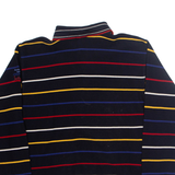 GREEN COAST Mens Polo Shirt Black Striped Long Sleeve M