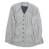 Womens Blazer Jacket Grey Houndstooth M