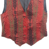 NEW FAST Mens Waistcoat Black Crazy Pattern M