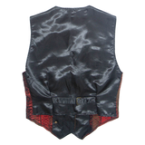 NEW FAST Mens Waistcoat Black Crazy Pattern M