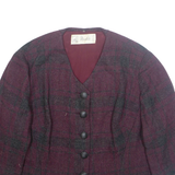 MODELE Womens Blazer Jacket Purple Plaid L