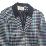 BIEMME Womens Blazer Jacket White Wool Houndstooth M