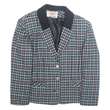 BIEMME Womens Blazer Jacket White Wool Houndstooth M