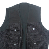 Mens Waistcoat Black Crazy Pattern M