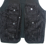 Mens Waistcoat Black Crazy Pattern M