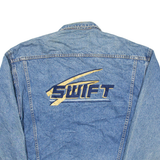 HALEMANC Mens Denim Jacket Blue L