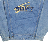 HALEMANC Mens Denim Jacket Blue L