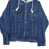 WEEKEND Mens Denim Jacket Blue Hooded M