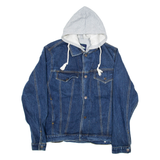 WEEKEND Mens Denim Jacket Blue Hooded M