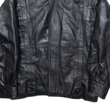 Mens Biker Coat Black Leather M
