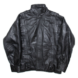 Mens Biker Coat Black Leather M