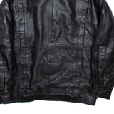 Mens Biker Coat Black Leather M